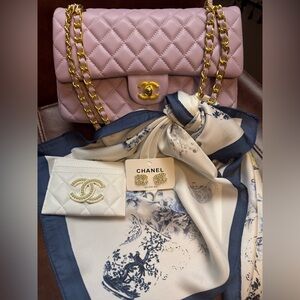 Chanel Makeup GWP Pastel Purple Quilted Shoulder Bag with Gold Chain